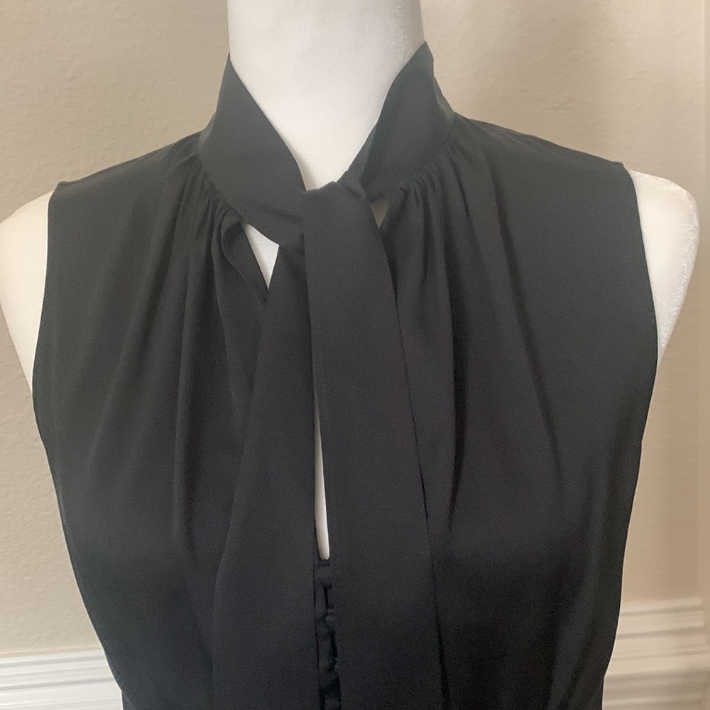 Antonio Melani Black Tie Neck Blouse - Picture 8 of 10